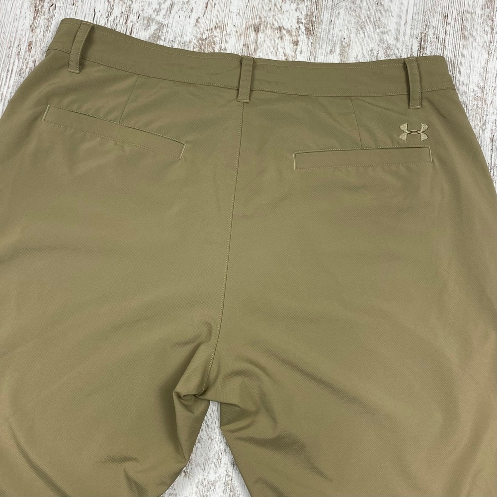 Under Armour Tech Golf Pants Mens 38x30 Khaki Loose Golfcore Performance - Picture 4 of 16